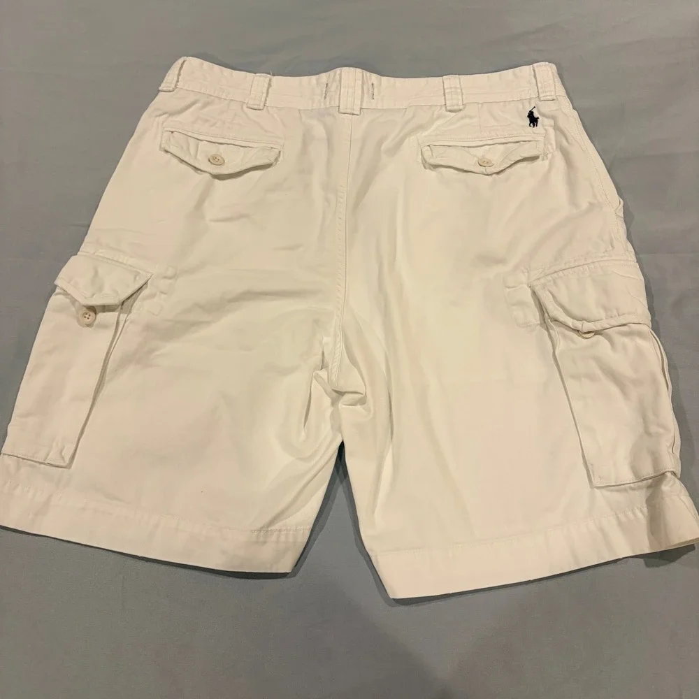 Polo Ralph Lauren Mens White Cotton Cargo Shorts Size 40 Classic Utility Preppy